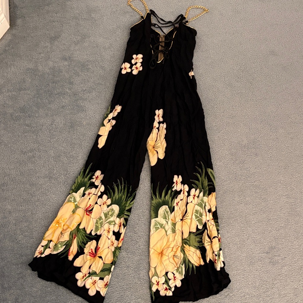 Floral Black Jumpsuit - Picture 4 of 14